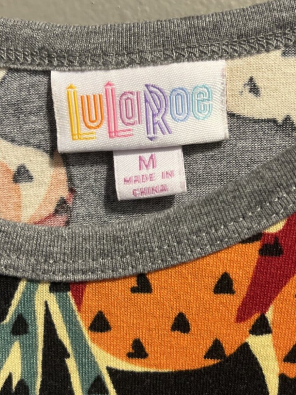 Lularoe Randy Floral Raglan Tee Womens M 3/4 Sleeve Top Stretch Knit - Picture 7 of 8